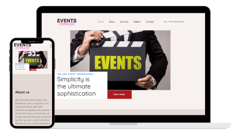 event management company website design