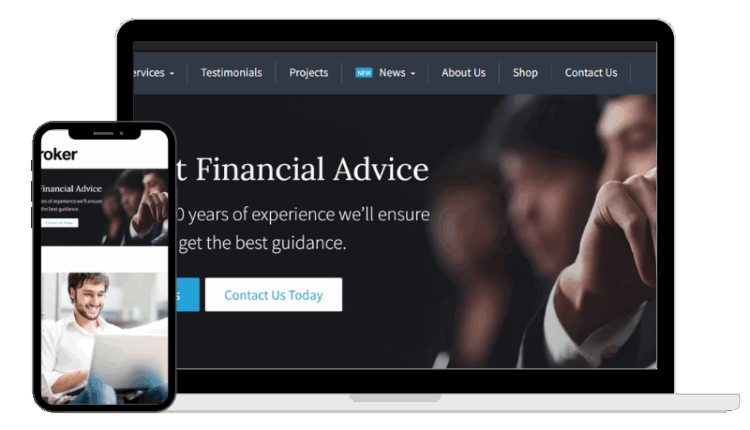 commercial brockers web design